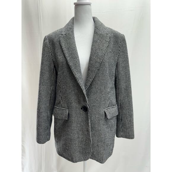 Banana Republic black white wool blend blazer 8 - Picture 1 of 5